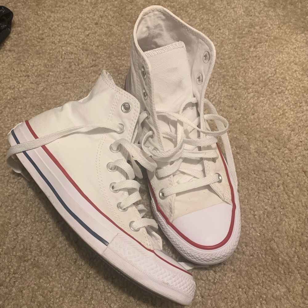 White Converse Women size 7